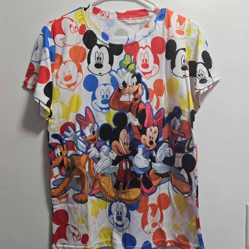 Multicolor Mickey & Friends Allover Graphic Tee